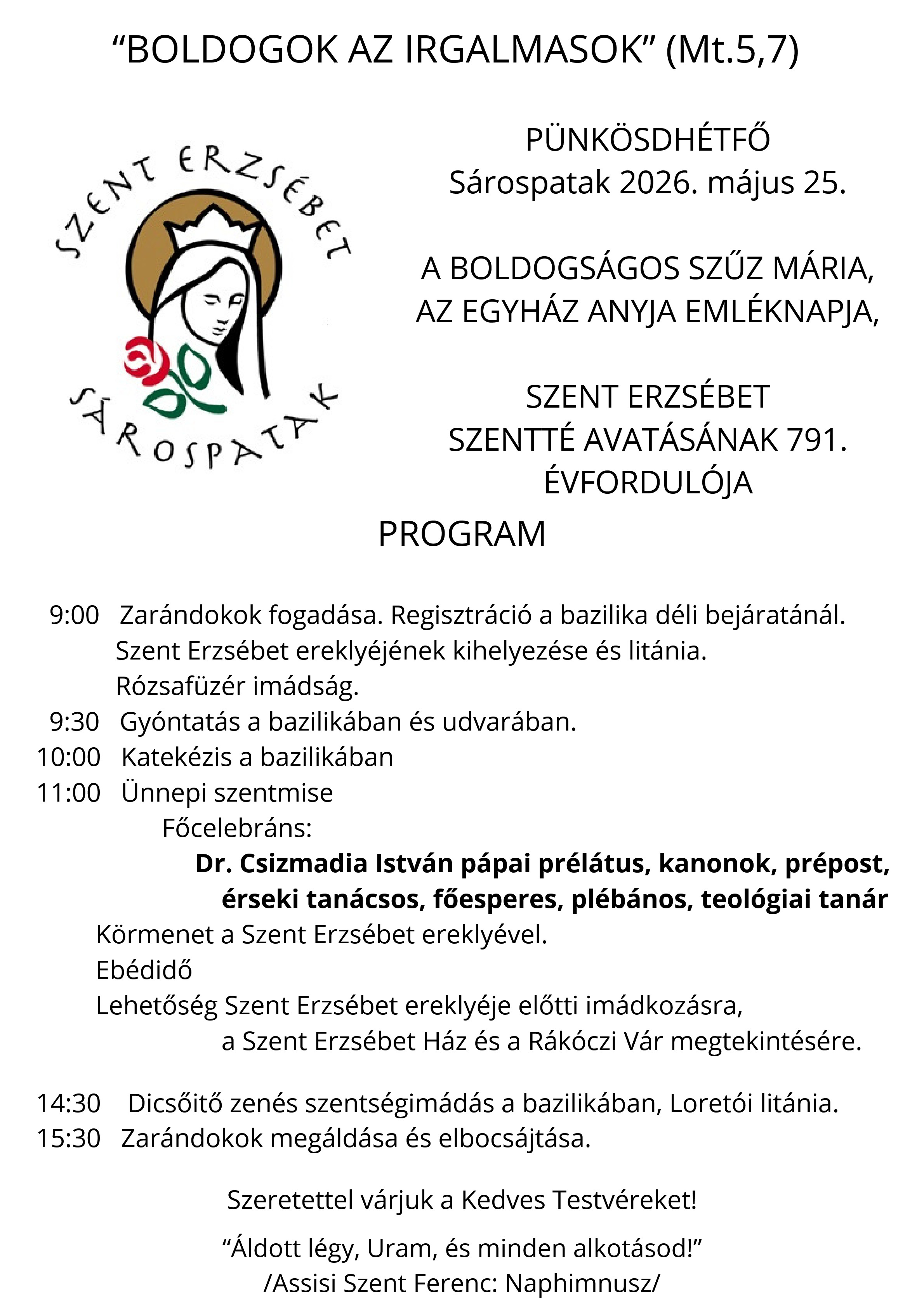 pünkösdhétfő sárospataki