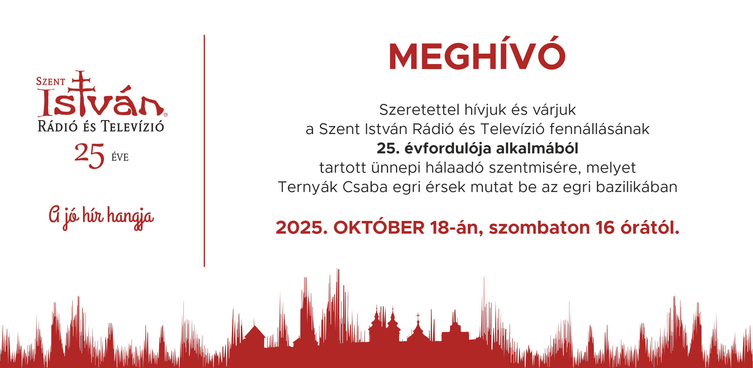 SZIRTV hálaadó szentmise meghívó